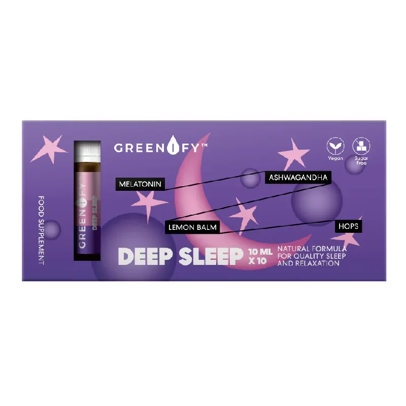 Fiole Buvabile Pentru Somn Profund Deep Sleep Shots, 10 Ml * 10 Fiole, Greenify