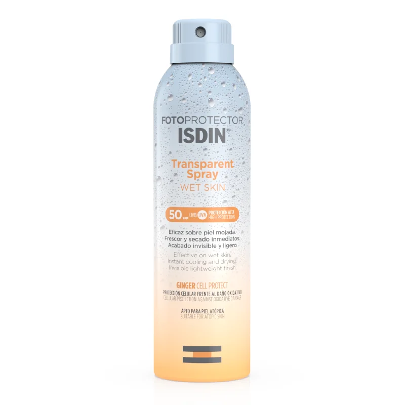 Spray Transparent Protecție Solară SPF50 Pentru Corp, Wet Skin Fotoprotector, 250ml, ISDIN