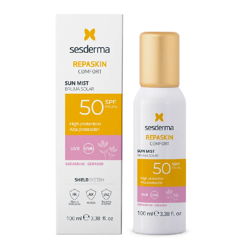Mist Cu Protecție Solară SPF50, Comfort Repaskin Geranium, 100 ML, Sesderma