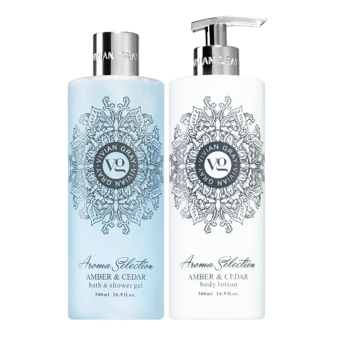Set Lotiune De Corp & Gel De Dusu Aroma Selection Amber & Cedar, 2*500Ml, Vivian Gray