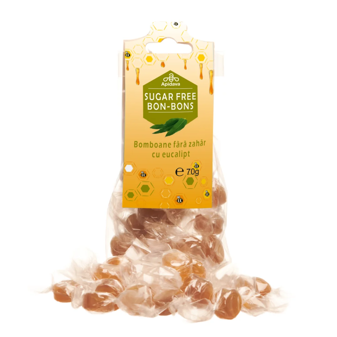 Bomboane Fără Zahăr Eucalipt, 70 G, Apidava