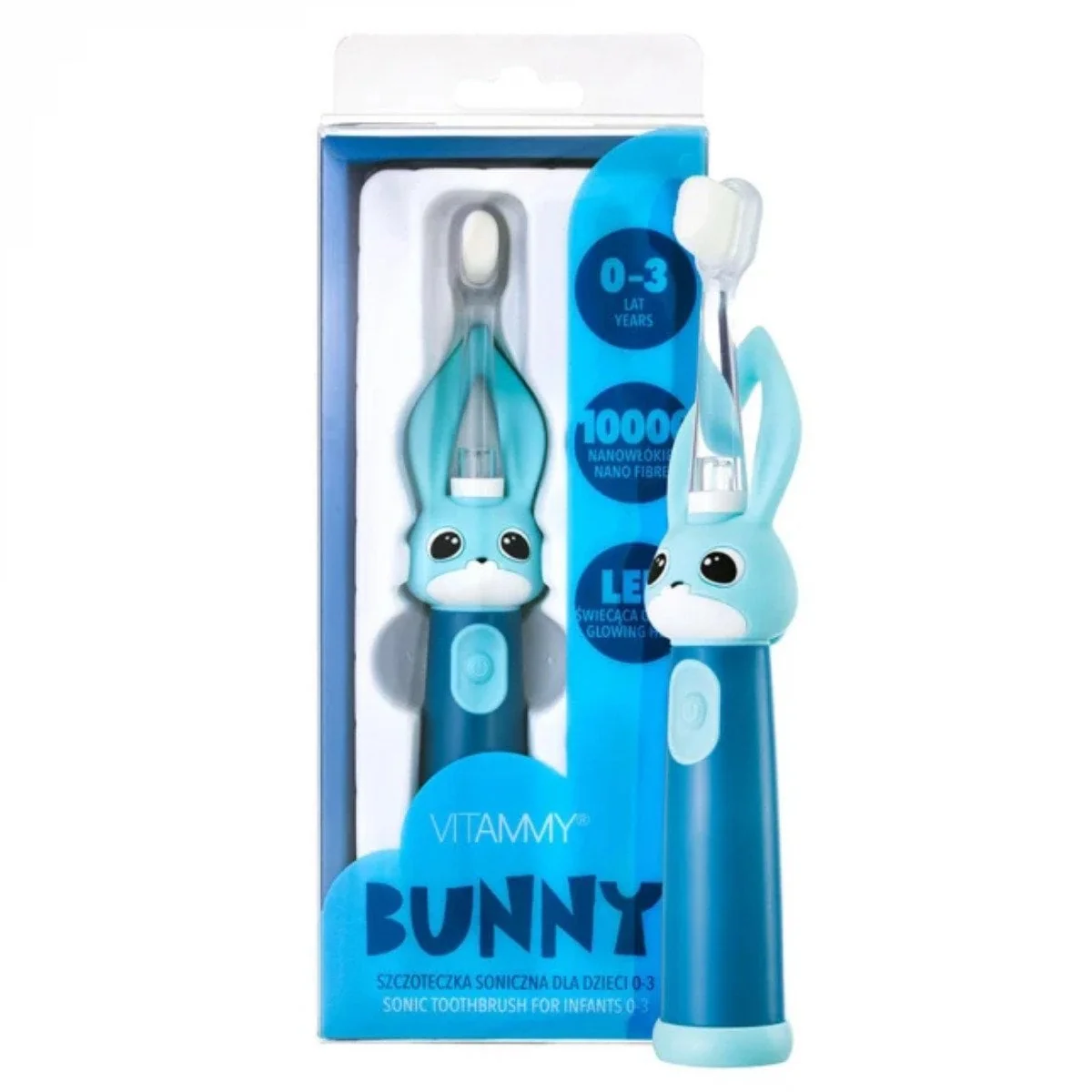 Periuta De Dinti Electrica Vitammy Bunny Light Blue, Pentru Copii 0-3 Ani