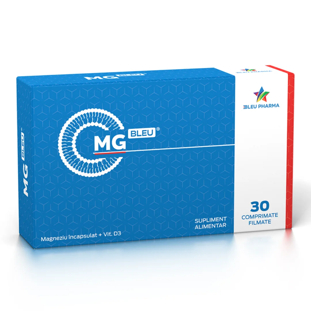 Magneziu Incapsulat + Vitamina D3, 3 Mg, 30 Comprimate, Bleu Pharma