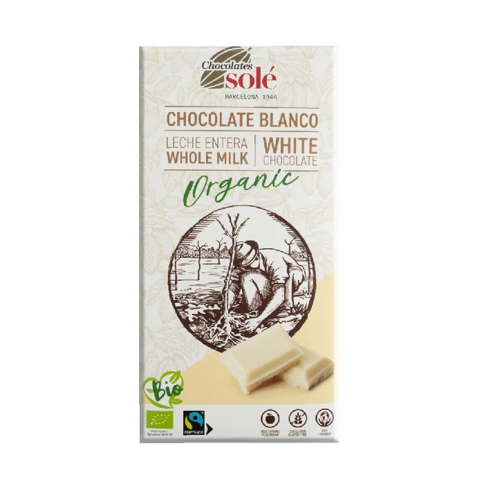 Ciocolata Alba Bio, 100g, Chocolates Sole