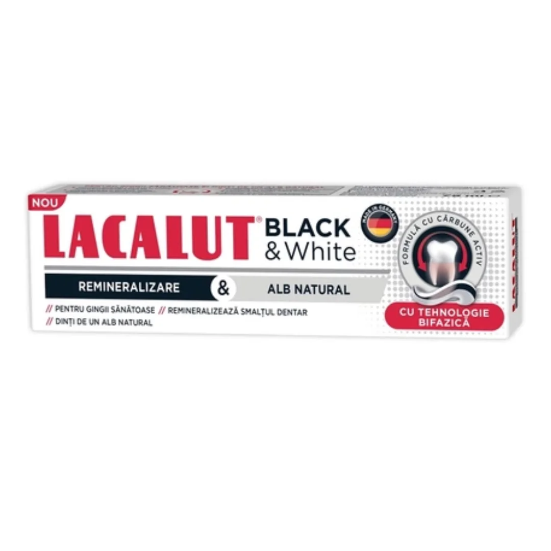 Pasta De Dinti Black&White, 75 Ml, Lacalut