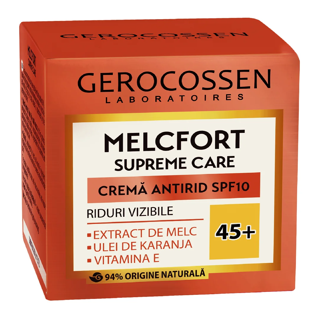 Crema Antirid Riduri Vizibile 45+, SPF10, Melcfort, 50 Ml, Gerocossen