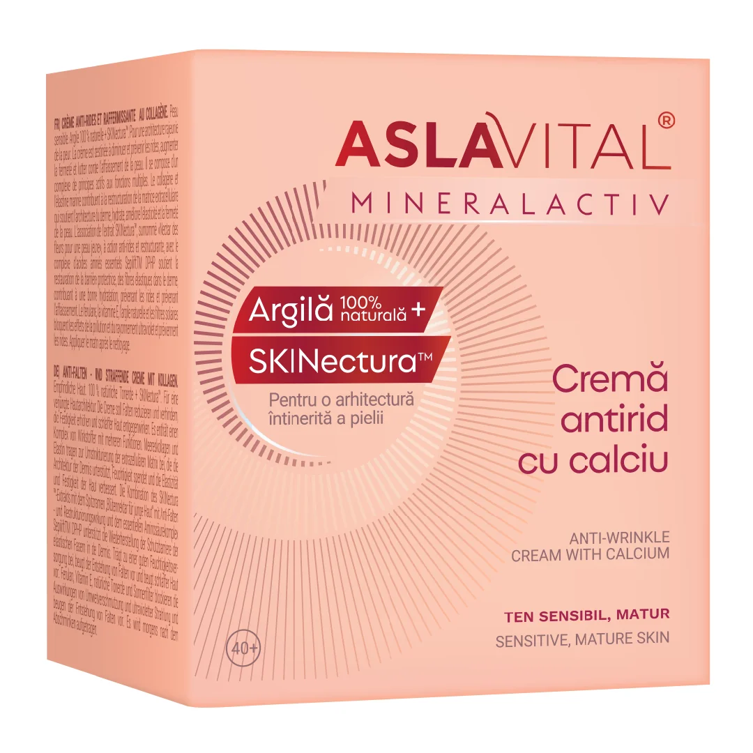 Crema Antirid Cu Calciu, Ten Sensibil, 50Ml, Aslavital