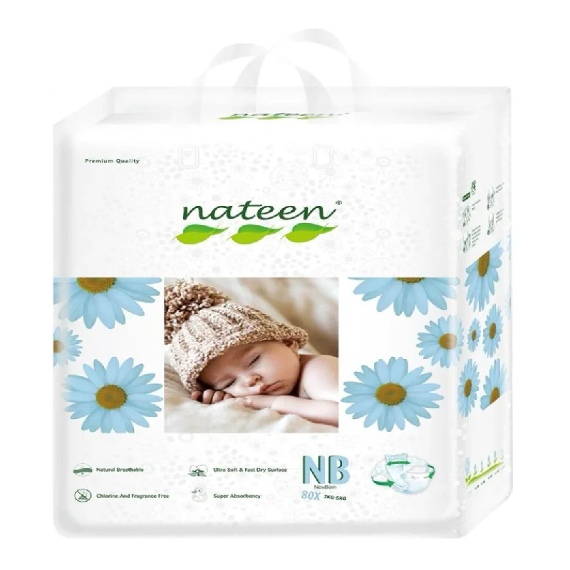Scutece Hipoalergenice Flex&Fit Premium, New Born, Nr 1, 3-5 Kg, 80 Bucati, Nateen