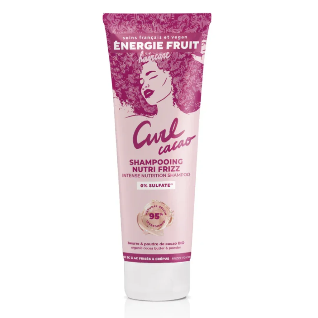 Sampon Nutritiv Pentru Par Cret Cu Unt De Cacao Organic Si Pudra De Cacao, 250ml, Energie Fruit