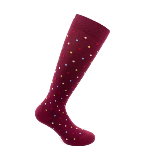 Sosete Bumbac Pana La Genunchi, Fancy Socks, Rosu - XL