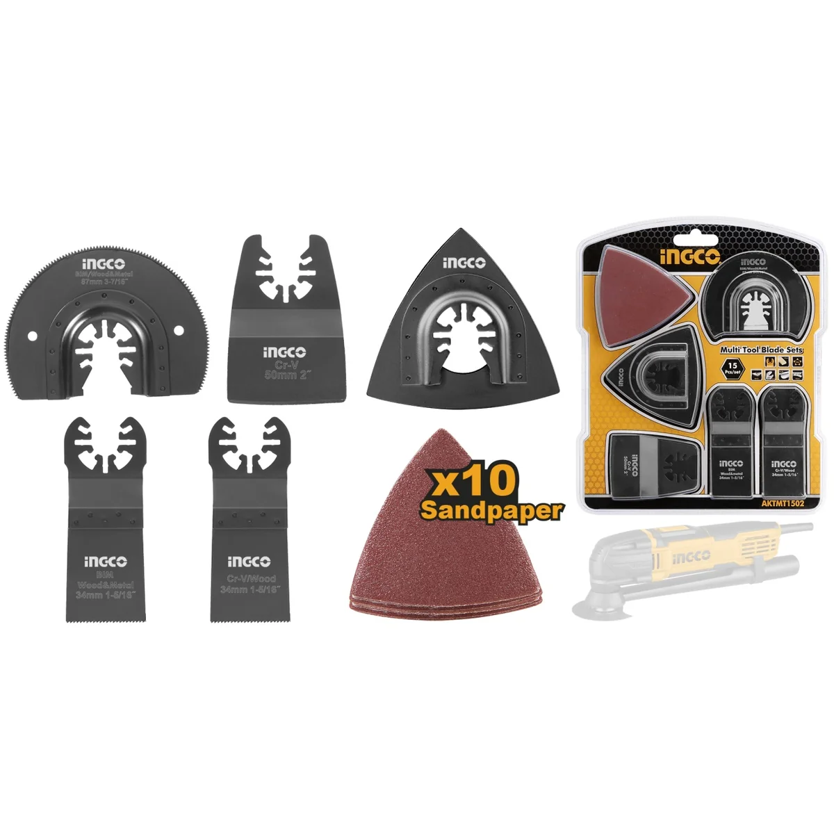 Set Accesorii panza Unealta Multifunctionala multicutter Ingco AKTMT1502