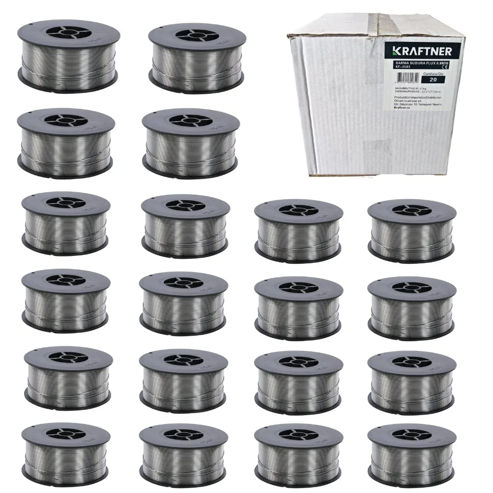 x20 buc SET Sarma de sudura FLUX 1.0mm, 1kg, MIG-MAG, cu sau fara gaz, KRAFTNER KF-7358-x20