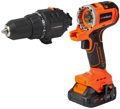 Masina de insurubat multifunctionala MT20 brushless 20V 2 acumulatori 2Ah 3 capete mandrina 13 mm impact 200 Nm mini ferastrau 100 mm EvoTools 682373