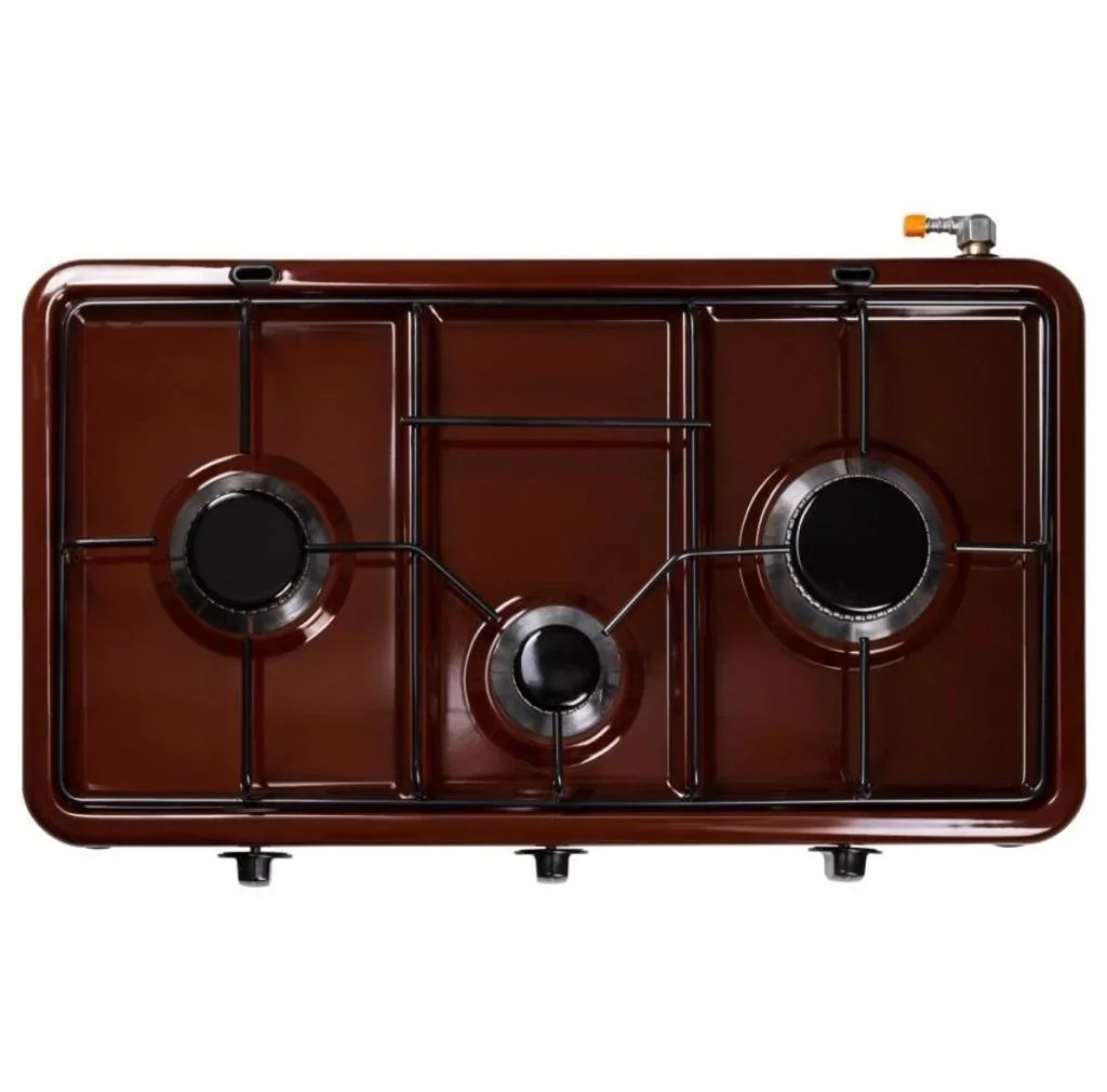 Aragaz 3 arzatoare, 1,9kw, 63x36 cm, Maro , aprindere manuala NURGAZ