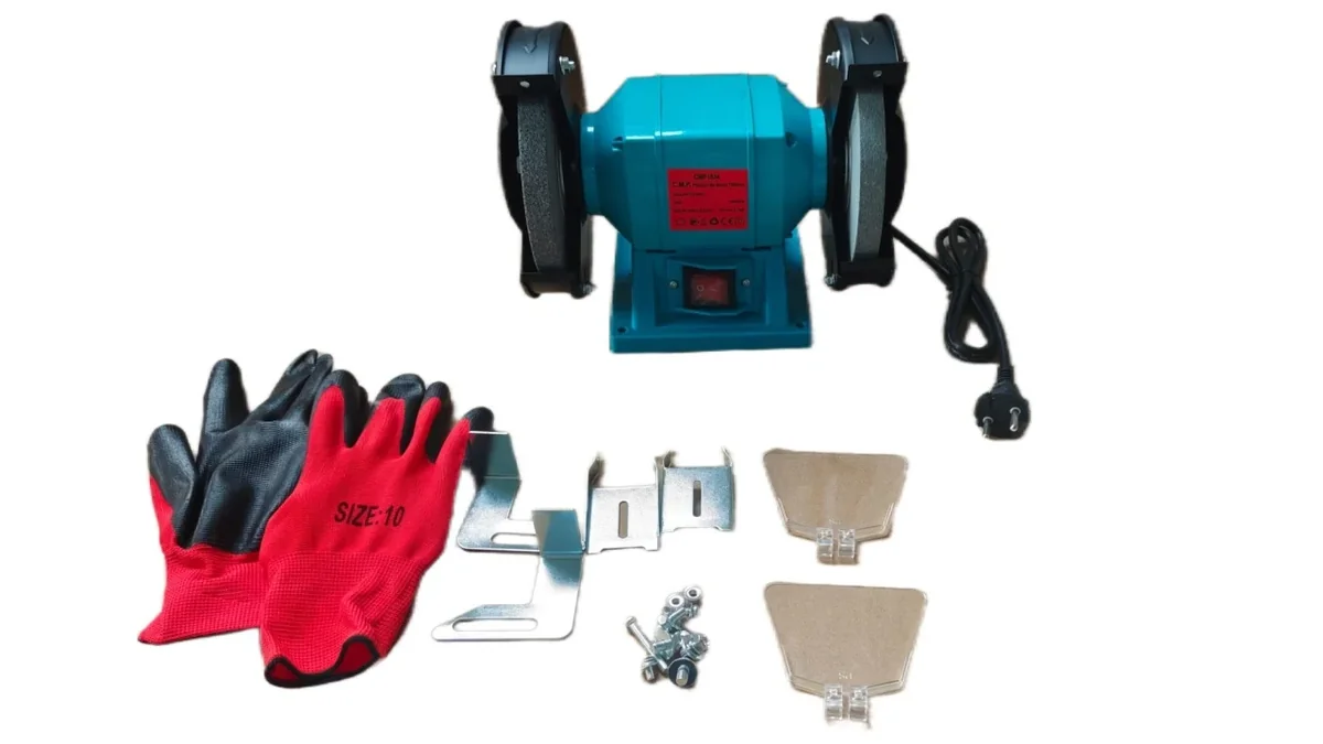 Polizor de banc electric 150mm, 350w, 2950rpm, pietre incluse, protectii duble, 12,7mm, CAMPION PROFESSIONAL CMP1834