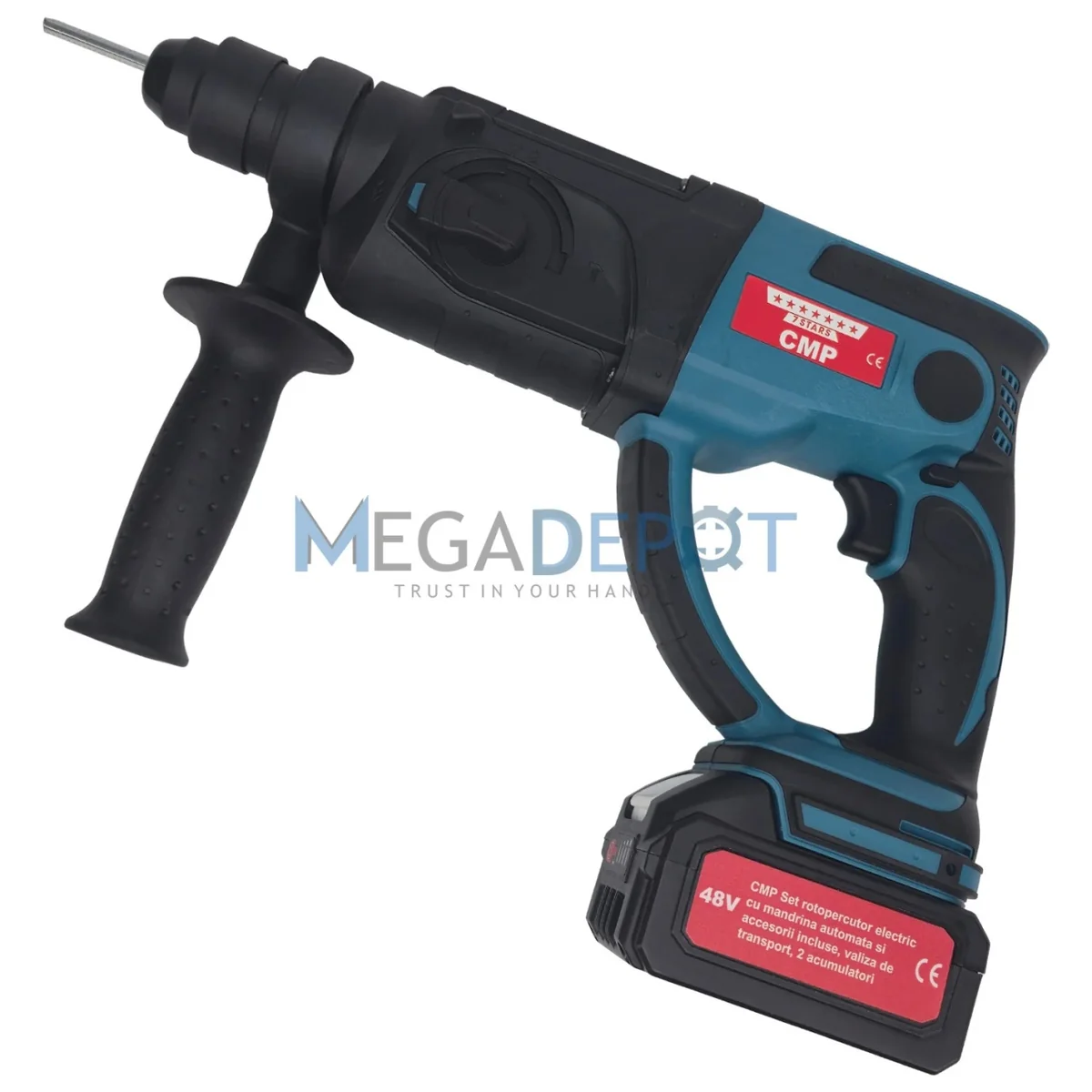 Ciocan Rotopercutor cu 2 acumulatori 48V, motor Burshless, 4J, 4500BPM, Campion PROFESSIONAL CMP1832