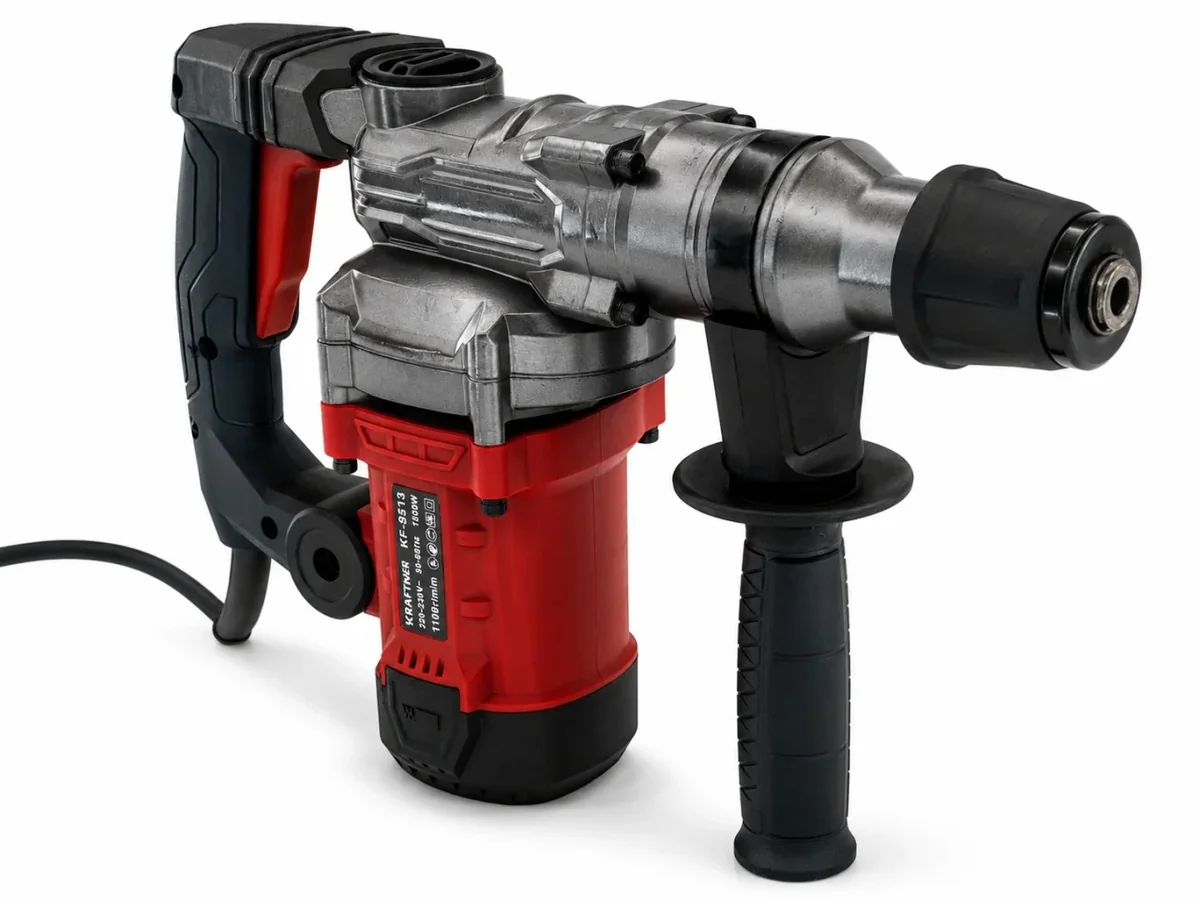 Ciocan rotopercutor 1800W, 7J, 1100rot/min, gaurire max 26mm, prindere SDS, cu 2 dalti, carbuni rezerva si cutie vaselina, KRAFTNER KF-9513