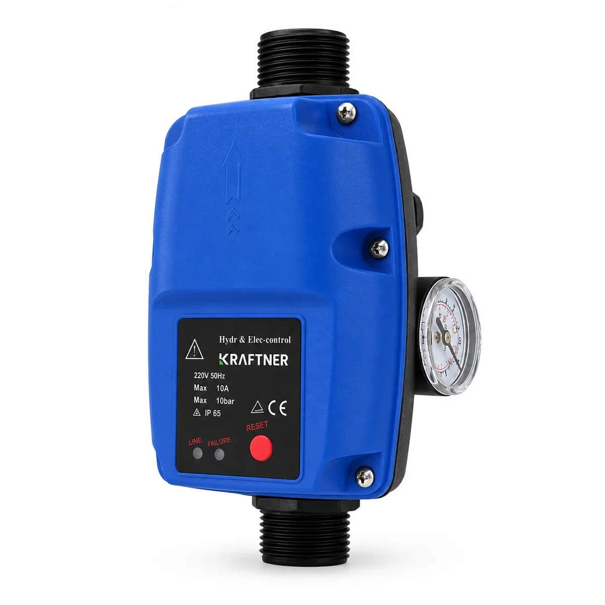 Presostat electronic (prescontrol) pentru pompa de apa 10 bar, 230-240V, 12A, racord 1 inch, pornire reglabila 1-3,5 bar, KRAFTNER KF-5396