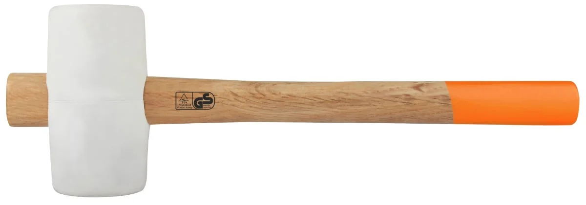 Ciocan Cauciuc Alb 0.68Kg, Coada Lemn Lăcuit, Evotools 601056