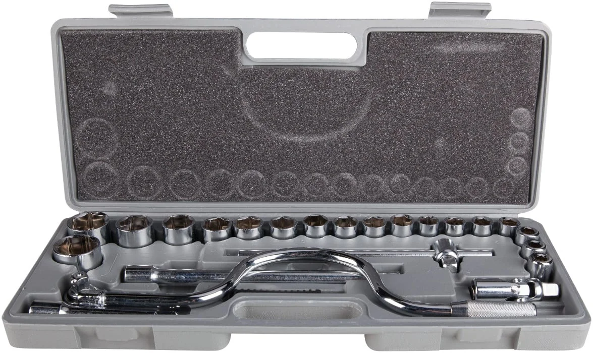 Trusa Chei Tubulare Cu Accesorii 24 Pcs : 10-32 Mm