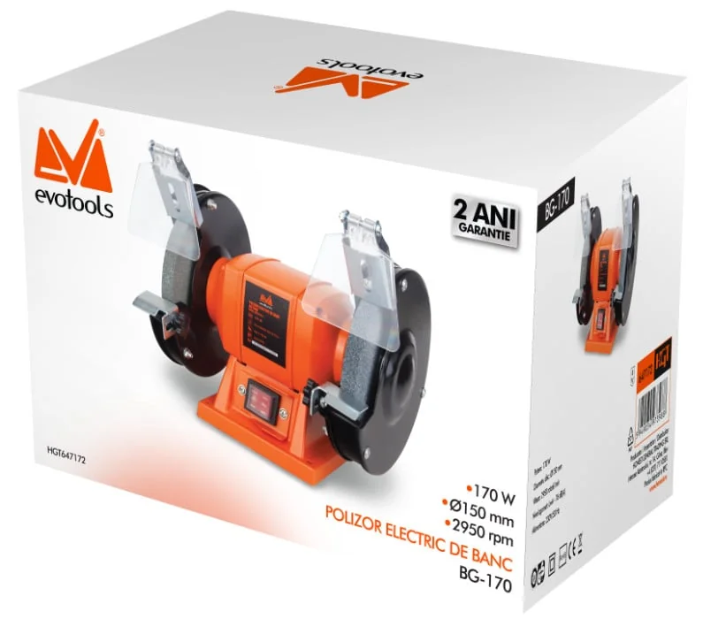 Polizor De Banc 250W, Disc 150mm, Protectii Metalice, EPTO BG250 - BG250