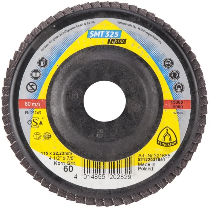 Disc Lamelar Frontal Klingspor 125 mm; 60 Granulație