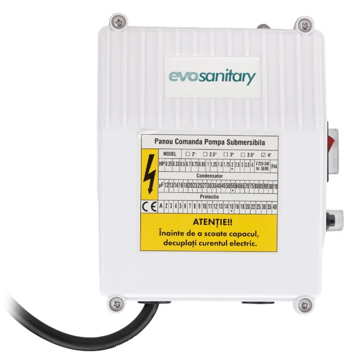 Panou Comandă Pompe Apă Submersibilă 1500 W, Evotools 682183