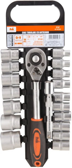Set Chei Tubulare 8-32 Mm Cu Antrenor Clichet 1/2, 19 Buc ETP Evotools 676280