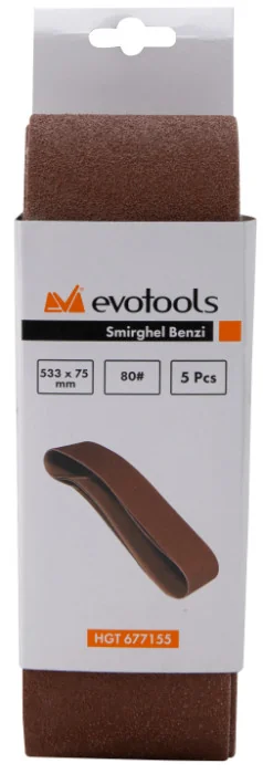 X5 Smirghel Benzi 533x75 Mm, 40 Granulație, Evotools 677154