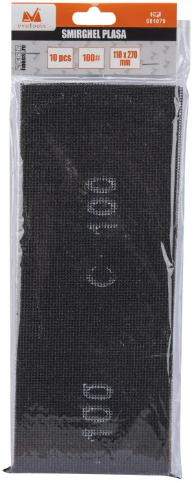 X10 Smirghel Plasa Ets 270x110 Mm, 100 Granulatie, Evotools 681079