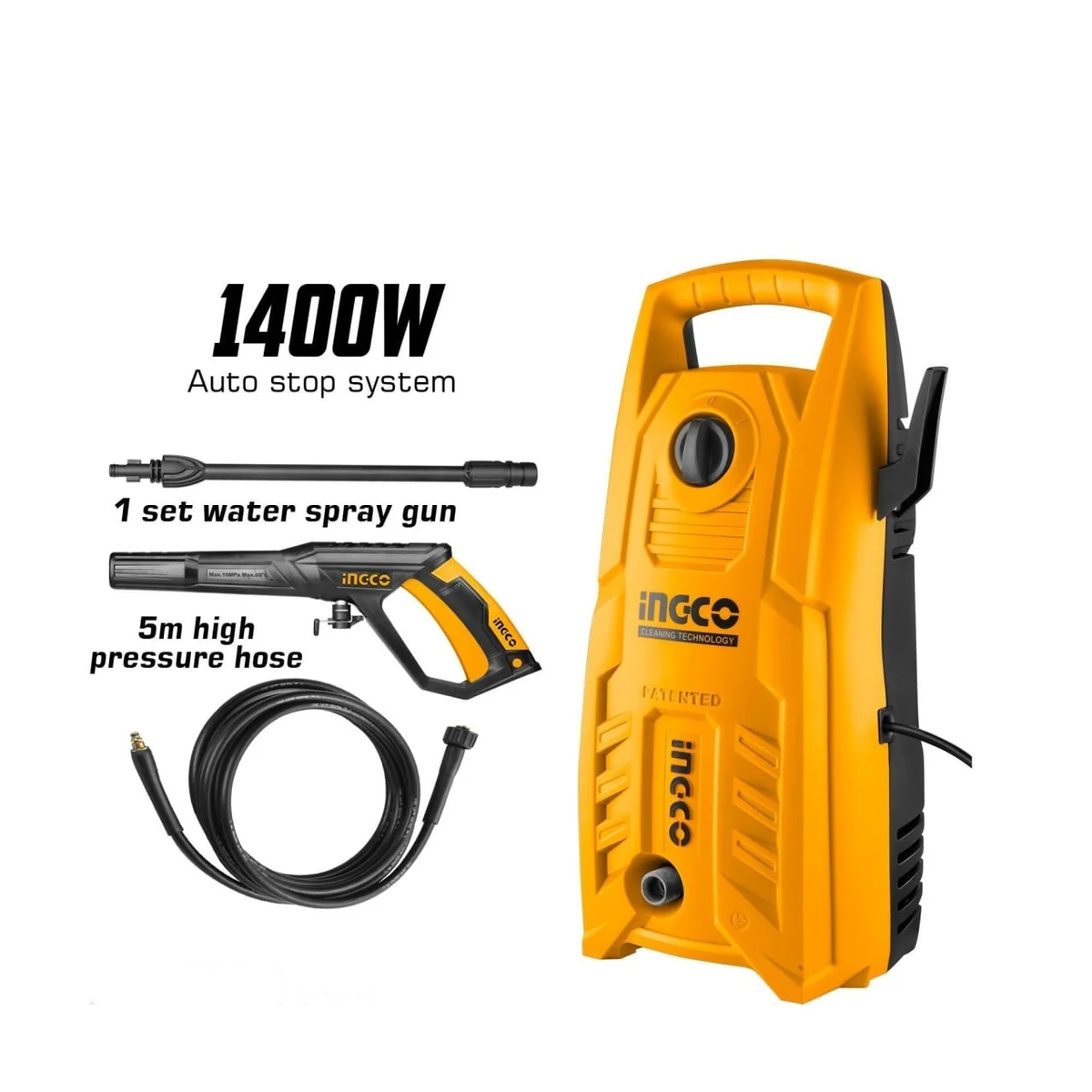 Aparat De Spalat Cu Presiune Turbojet 1400W 130 Bar, Ingco HPWR14008