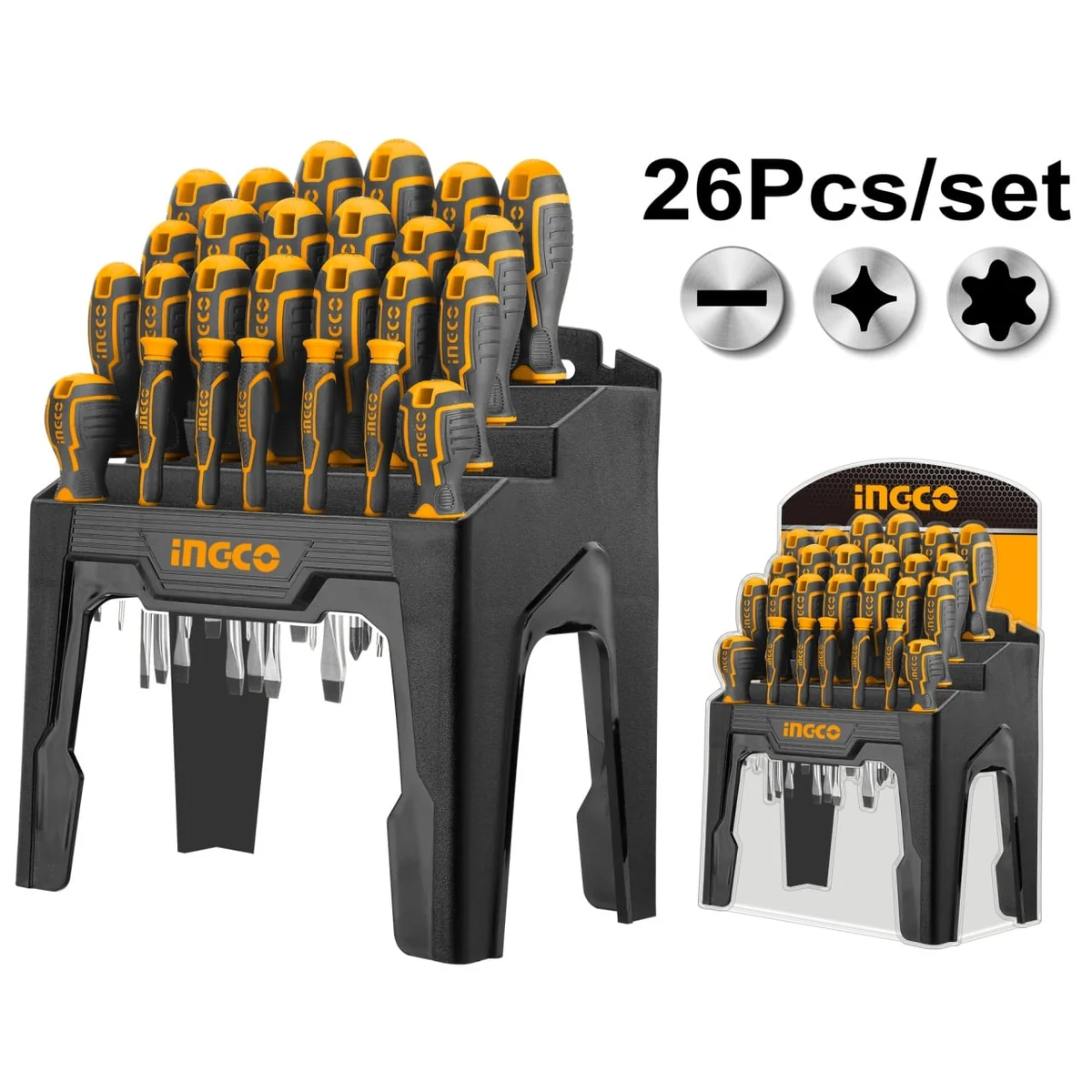 Set Surubelnite 26 Bucati Cu Suport, Ingco HKSD2628