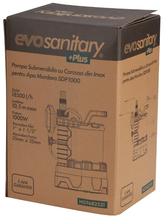 Pompa Submersibilă Cu Carcasă Din Inox 1000 W Pt Apa Murdară Sdp Evosanitary Plus 682531