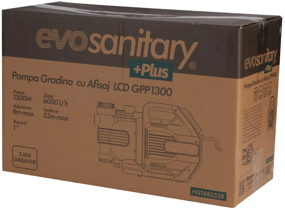 Pompa Apa Gradina Cu Afisaj Lcd 900 W, Gpp Evosanitary Plus 682537
