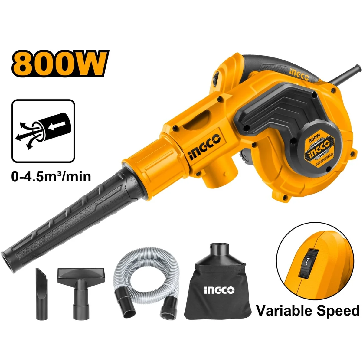 Suflanta Aer Si Aspirator Frunze Electric 800W Ingco AB8008