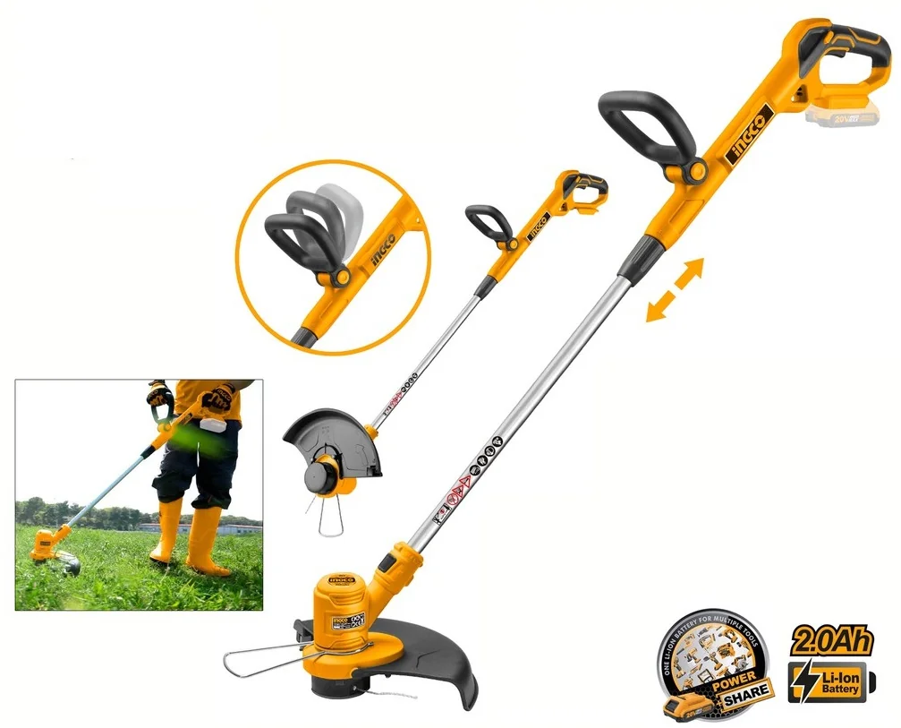 Trimmer Electric Coasa 20V, 7800 Rot/Min - Fara Acumulator Ingco CGTLI20018