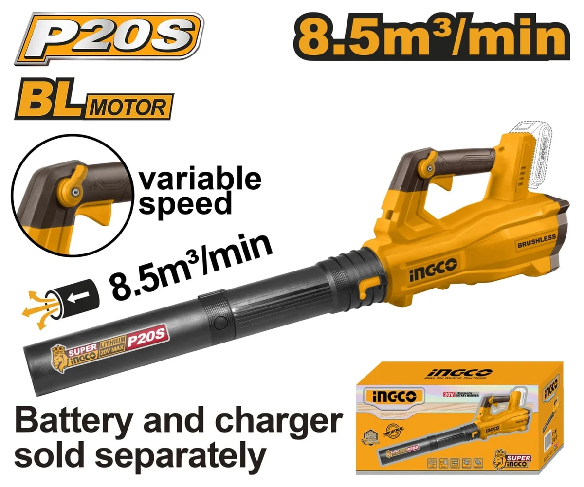 Suflanta Frunze 20V Motor Brushless - Fara Acumulator Ingco CABLI20428