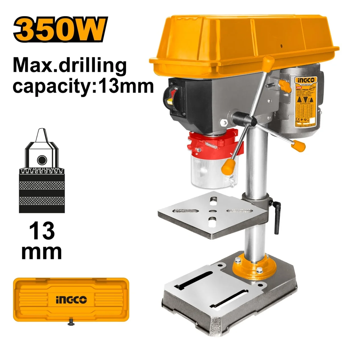 Masina Gaurit De Banc Fixa Cu Coloana 350W + Mandrina Ingco DP133505