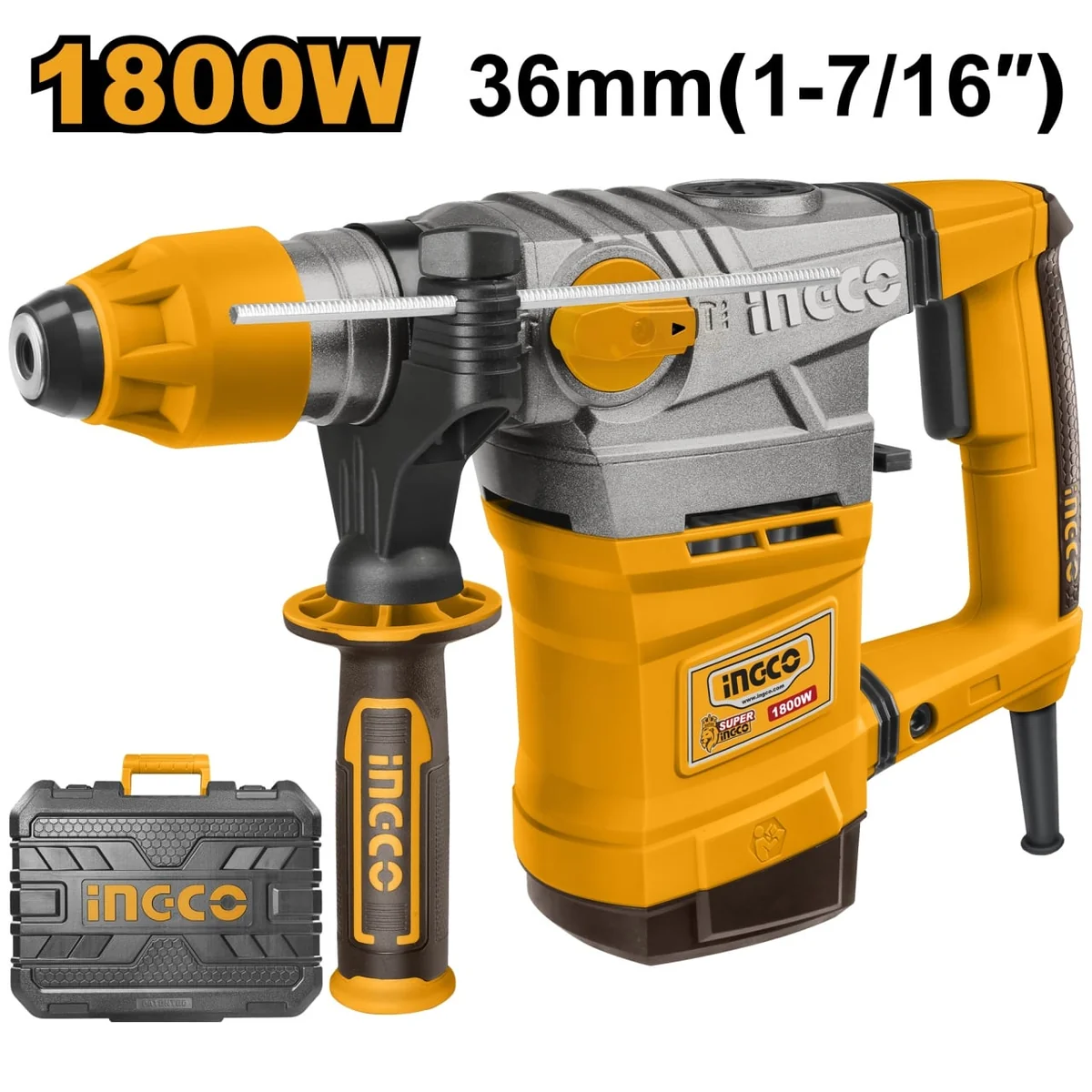 Ciocan Rotopercutor Picamer 1800W, 7J, 850RPM, SDS Plus, Ingco RH18008