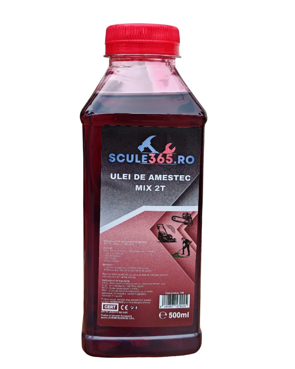 Ulei Amestec 2T Timpi Rosu 500ml Original SculE365 *Produs In Europa*