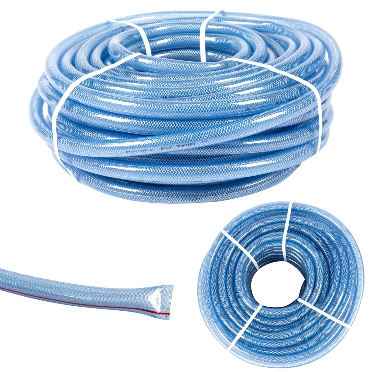 Furtun Apa PVC 1 Inch, 50m, Transparent Cu Insertie Pentru Gradina (25mm)