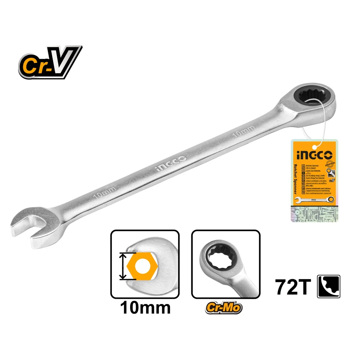 Cheie Combinată Cu Clichet 14mm INGCO HCSPAR141