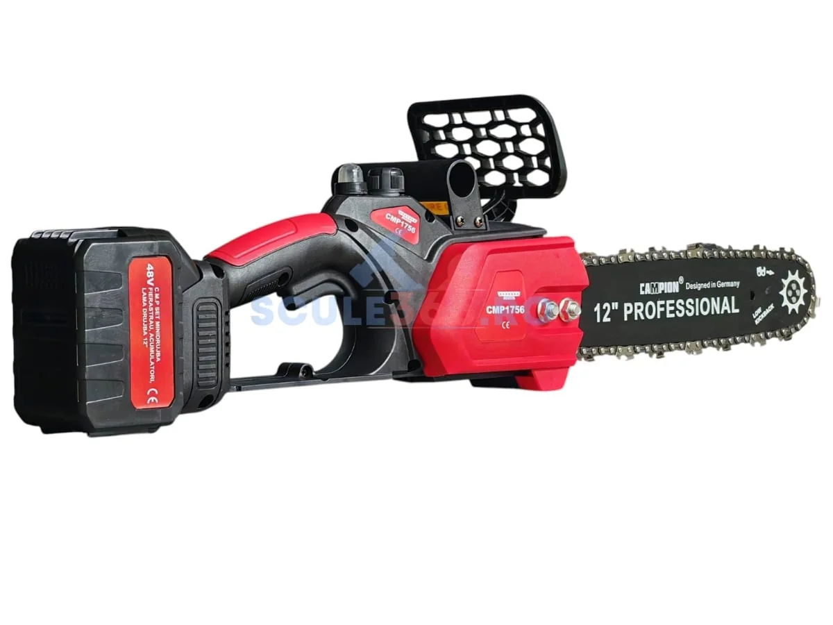 Mini Drujba Electrica 8Ah, 48V, 300mm, 2 Acumulatori, Brushless, Ungere Automata, 1800W, CAMPION CMP1756