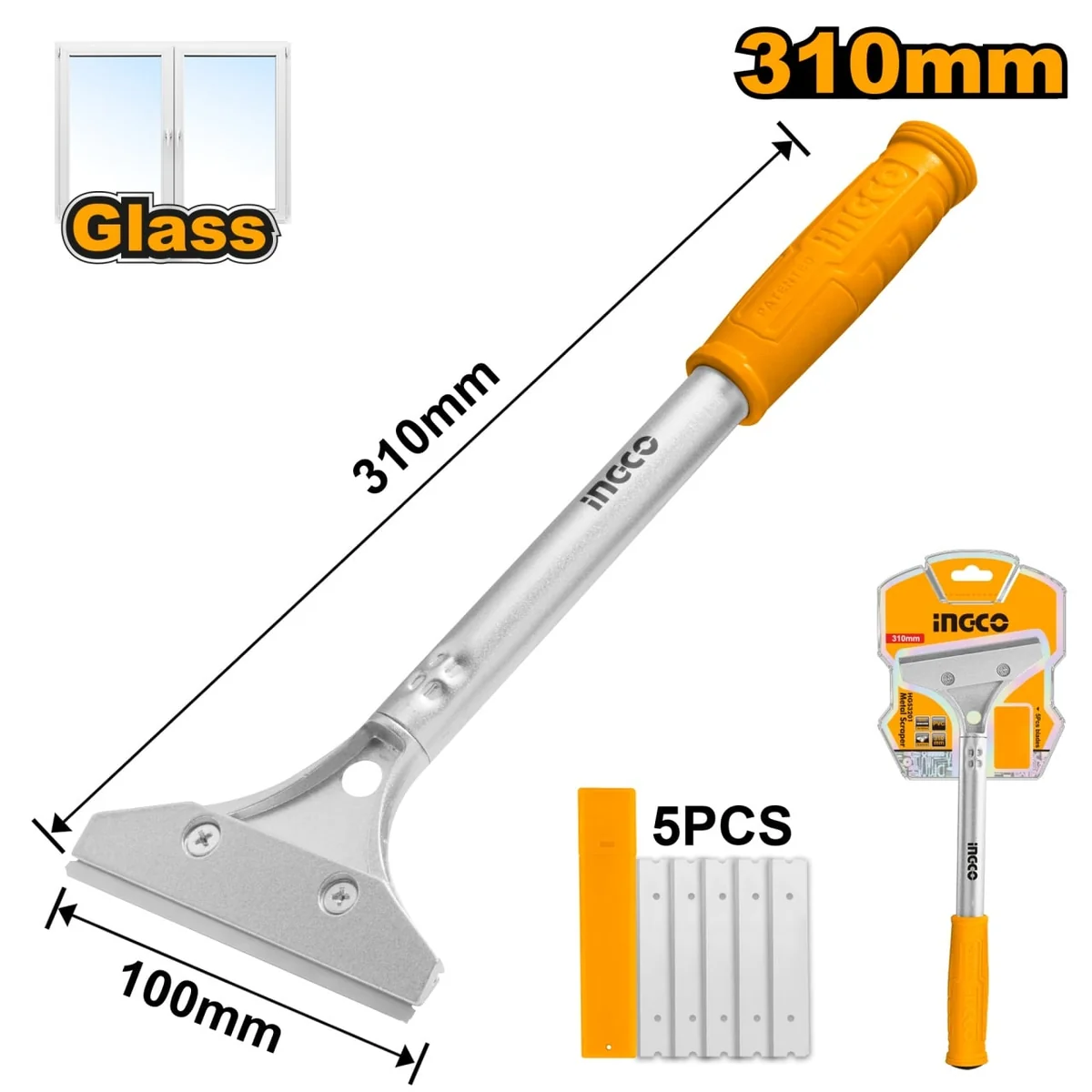 Razuitor (Spaclu Cu Lama) Cu Maner Aluminiu Cauciucat Ingco HGS3201