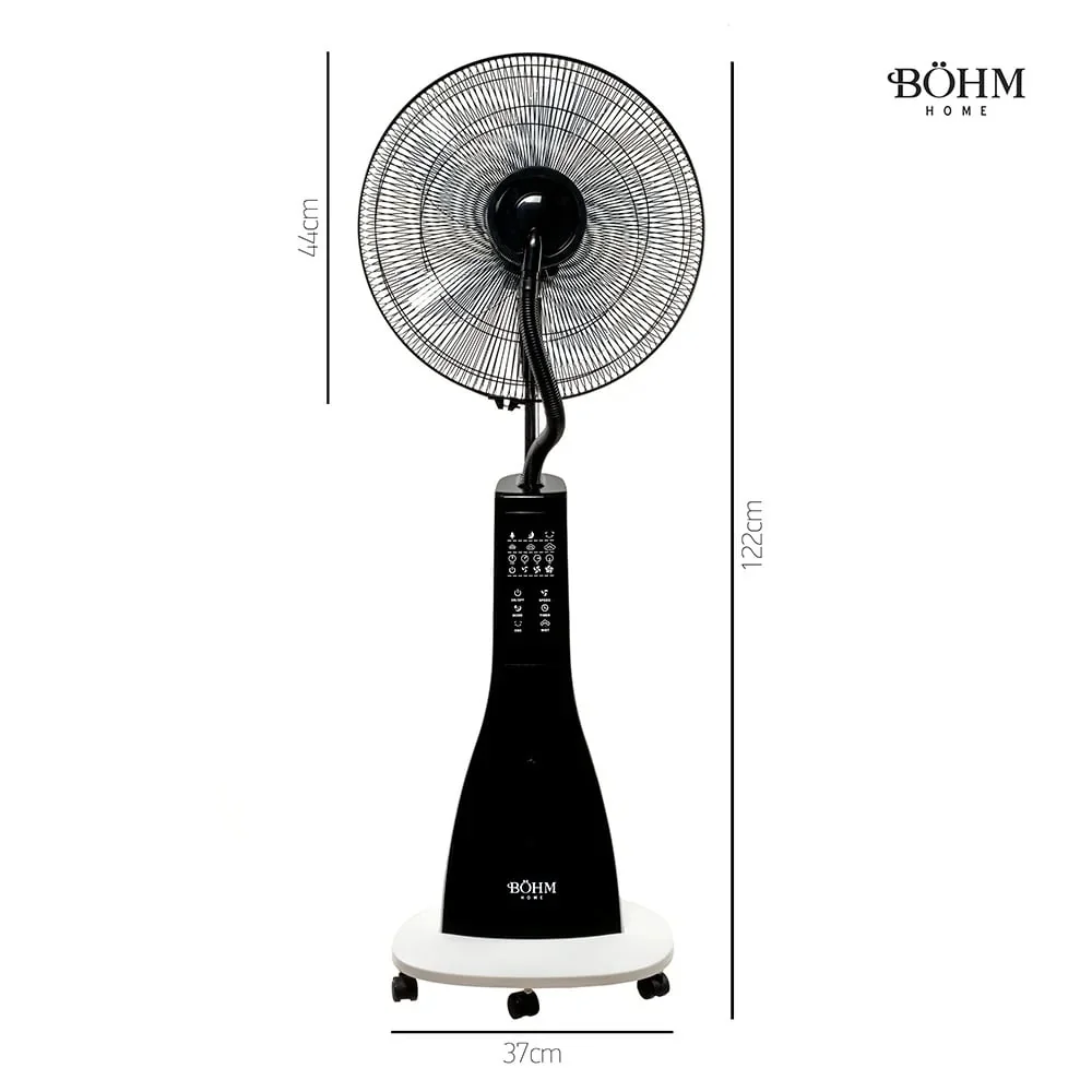 Ventilator Racire Aer Cu Pulverizare Apa Si Umidificare 16'', Oscilatie 80 Grade, 3 Viteze, 90W, 5 Pale, BÖHM BSP40-RA