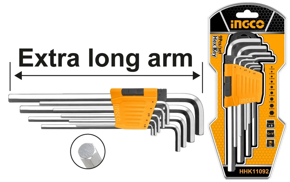 Set Imbus 1.5-10mm Extra Lung 9buc INGCO HHK11092