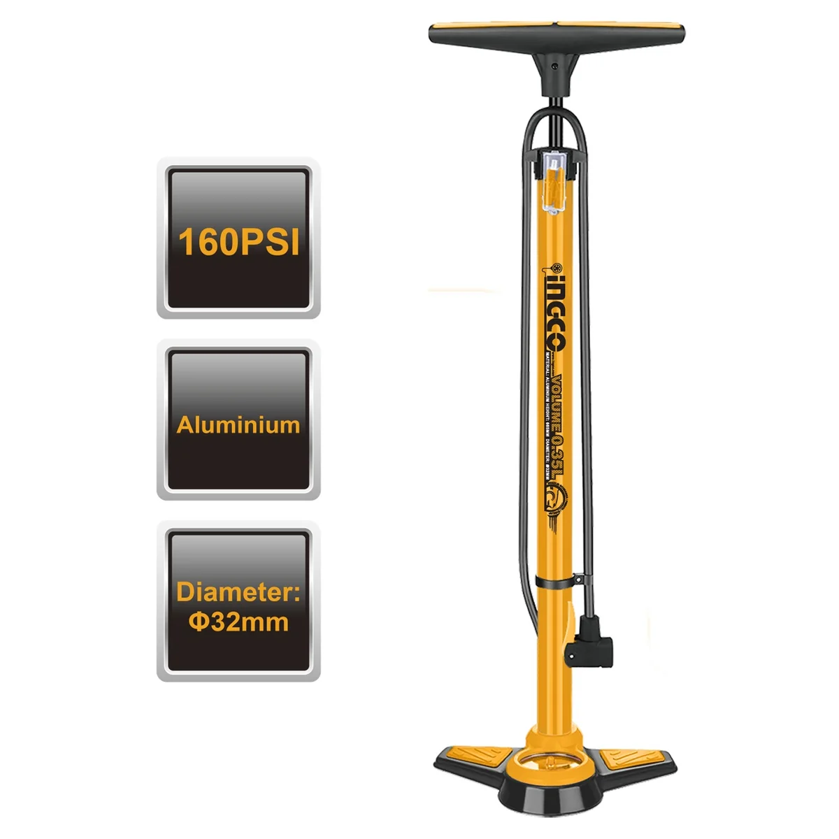 Pompa Auto Manuala Cu Manometru Frontal Ingco MPP3201
