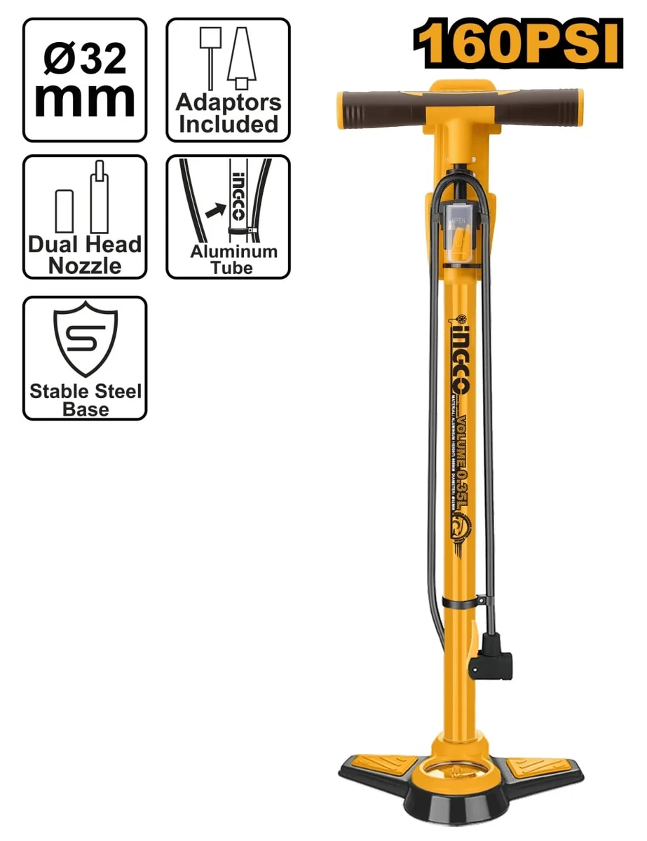 Pompa Auto Manuala Cu Manometru Frontal Ingco MPP3201