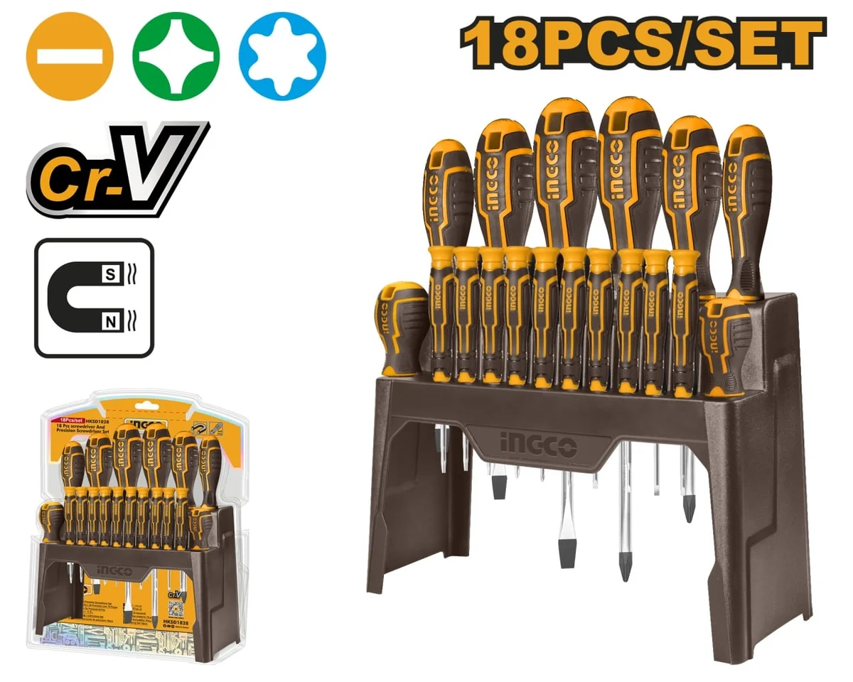 Surubelnite Precizie Set Cr-V 18pcs Ingco Hksd1828