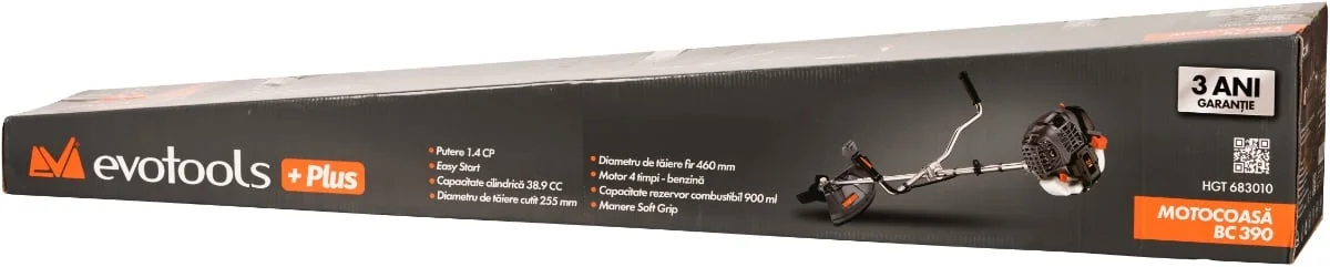 Motocoasa Benzina 4T Timpi Profesională, 6500 Rpm, Easy Start, 1.4 CP, Evotools Bc 390, 683010